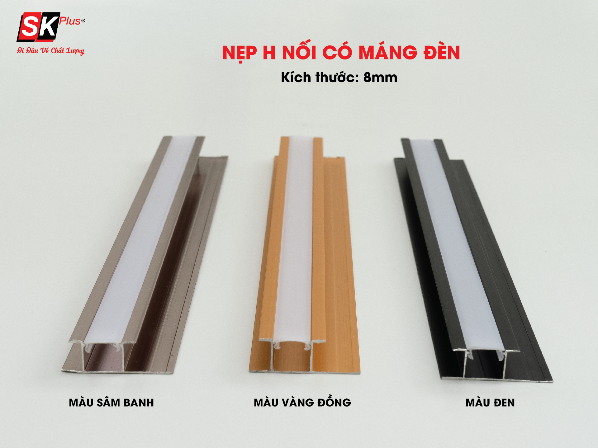 Nẹp H nối có máng đèn